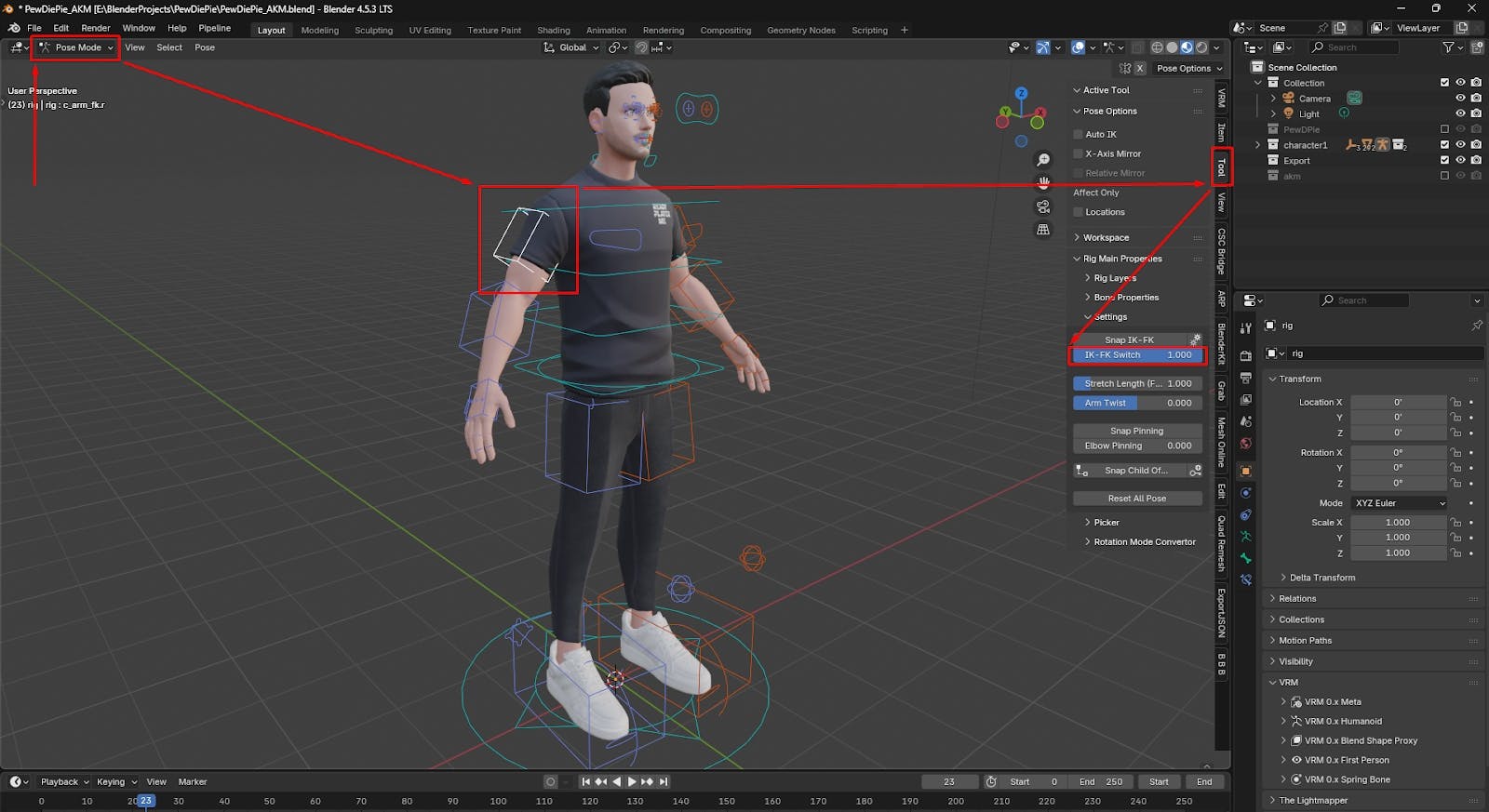 Switching the other hand controller to FK