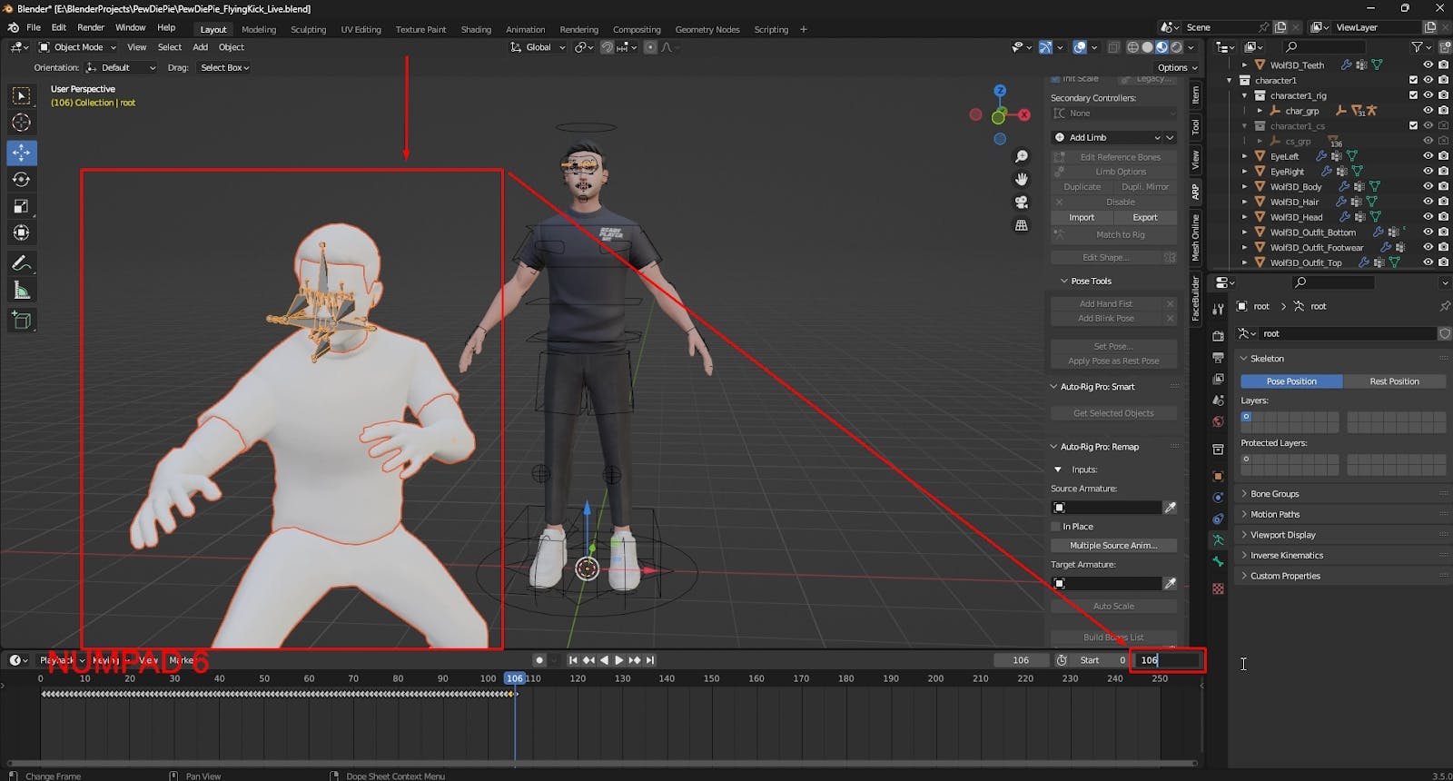 Adjusting the end frame in Blender's timeline