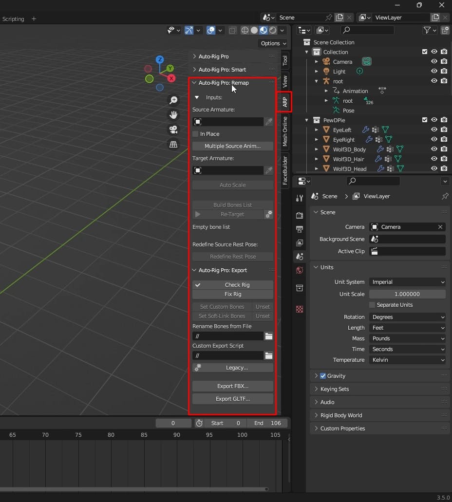 Opening the Auto-Rig Pro Remap tool