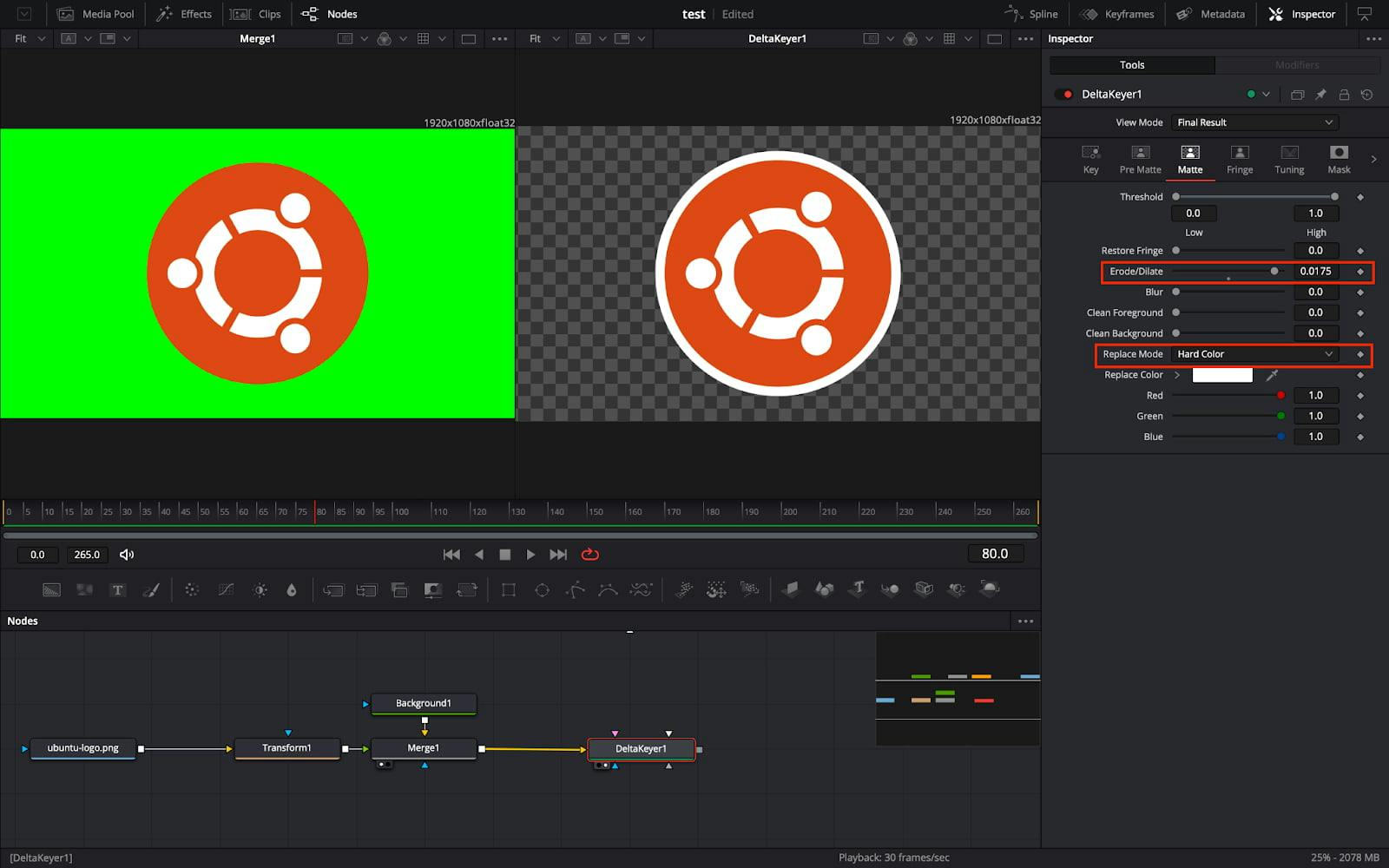 Add outline with delta Keyer