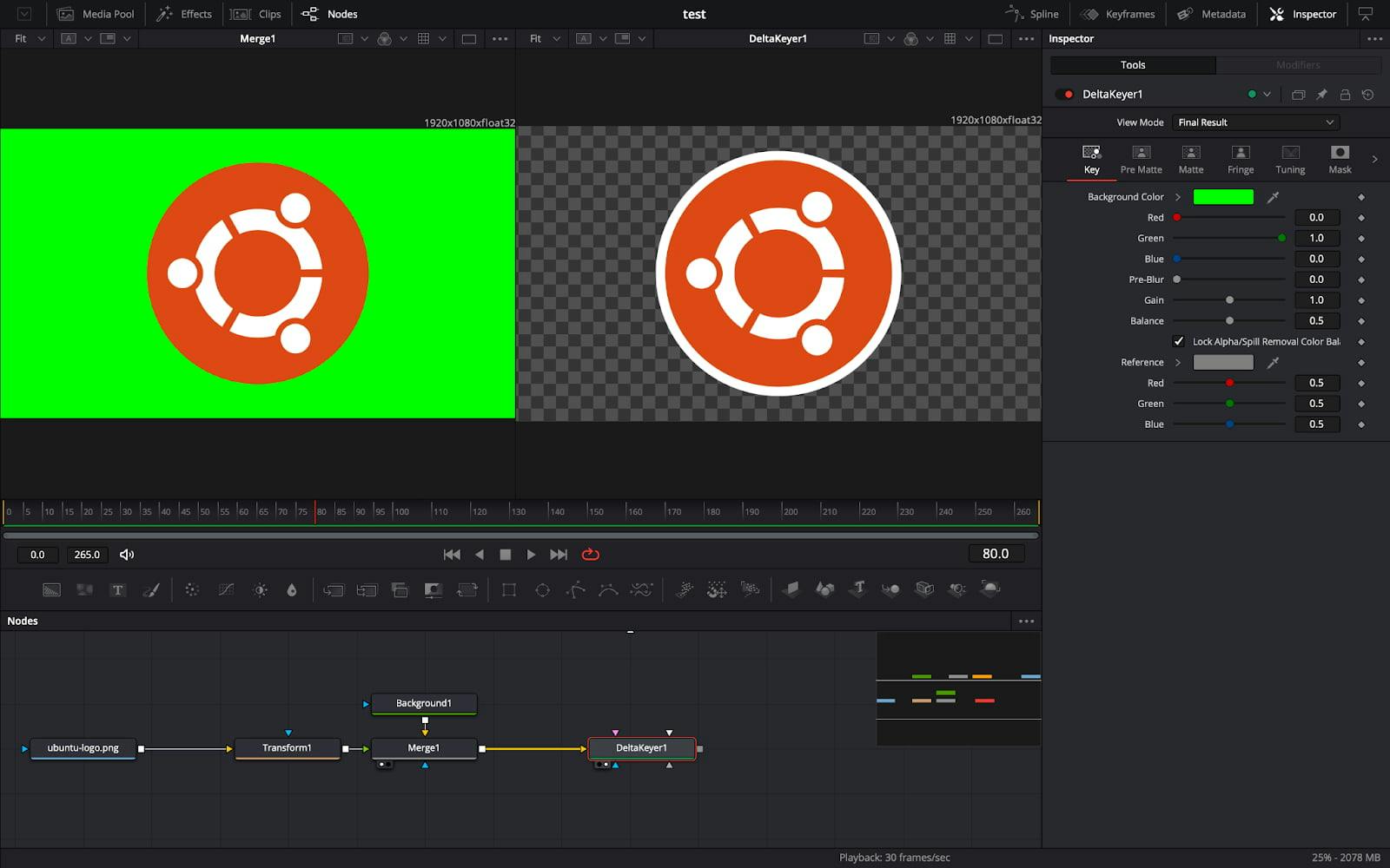 Remove background with Delta Keyer