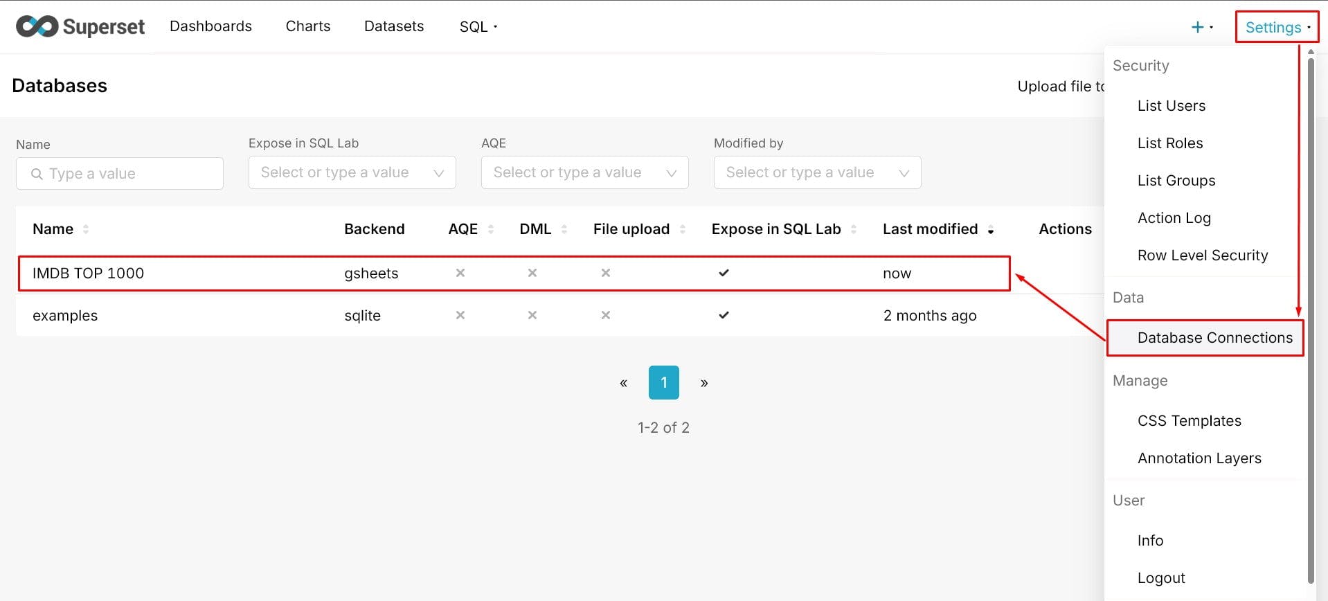 Check if the Google Dataset is Added Correctly