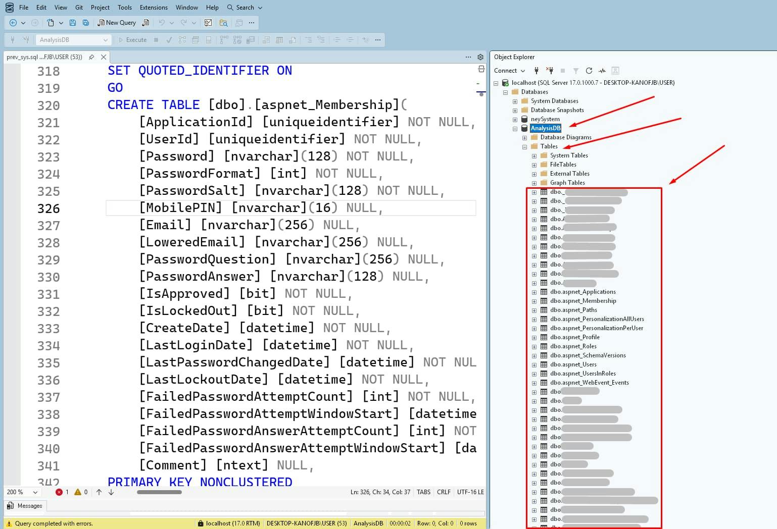 SQL File Generated all tables