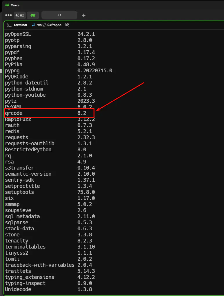 bench install qrcode using pip
