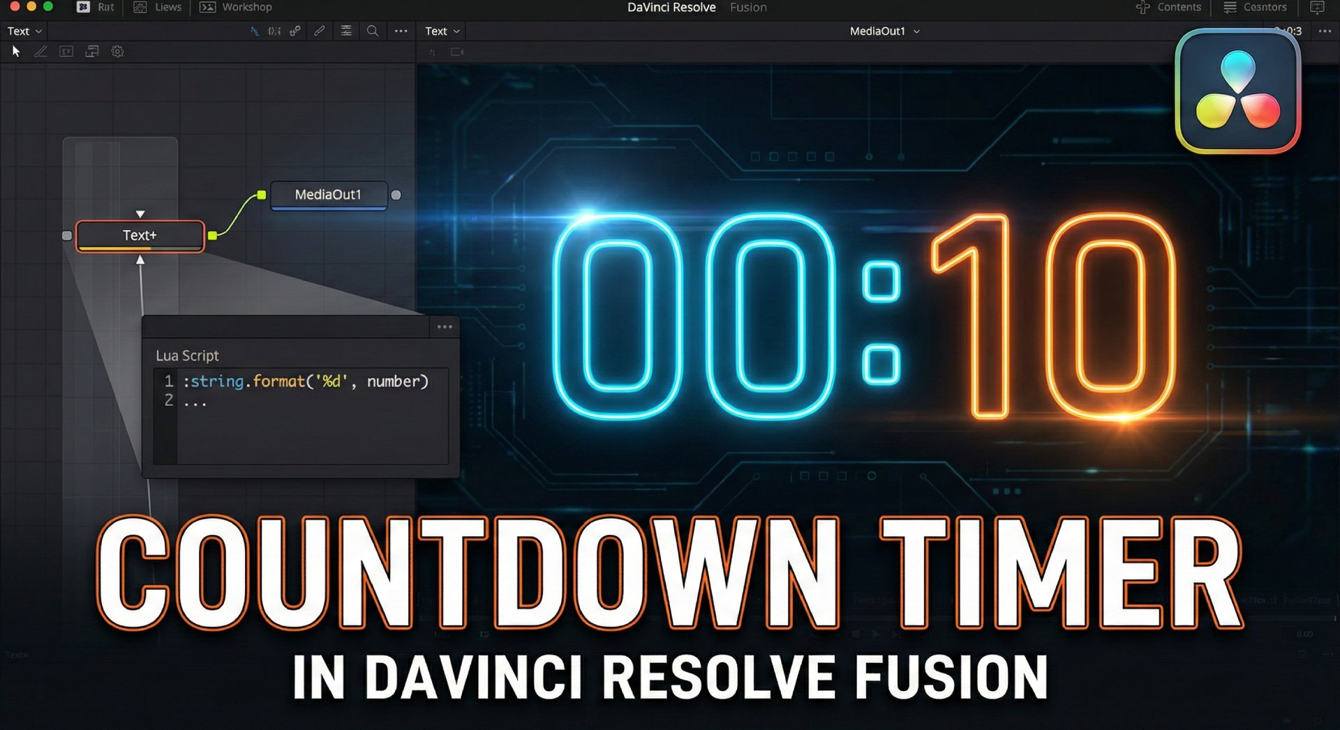 Create a Countdown Timer in Da Vinci Resolve Fusion Using Expressions ...