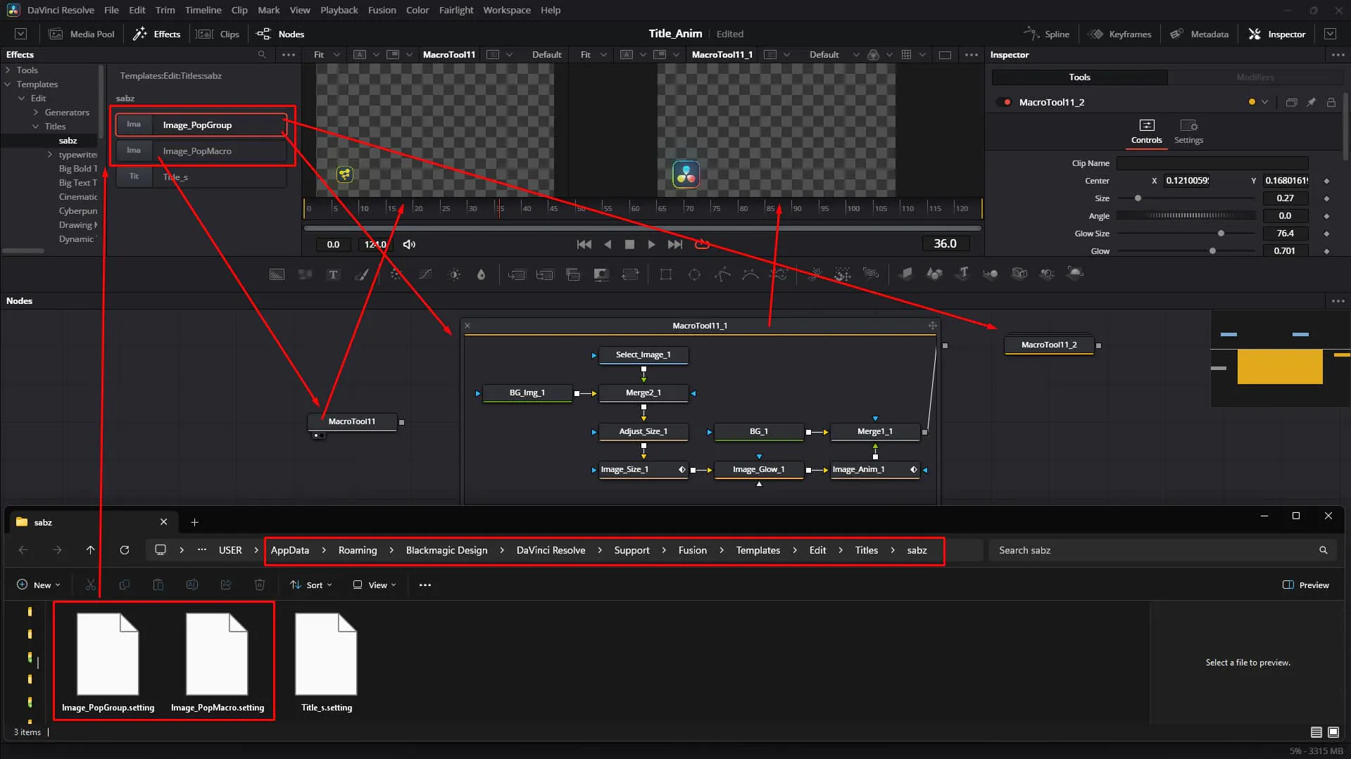 Group Macro Vs Tool Macro result and location