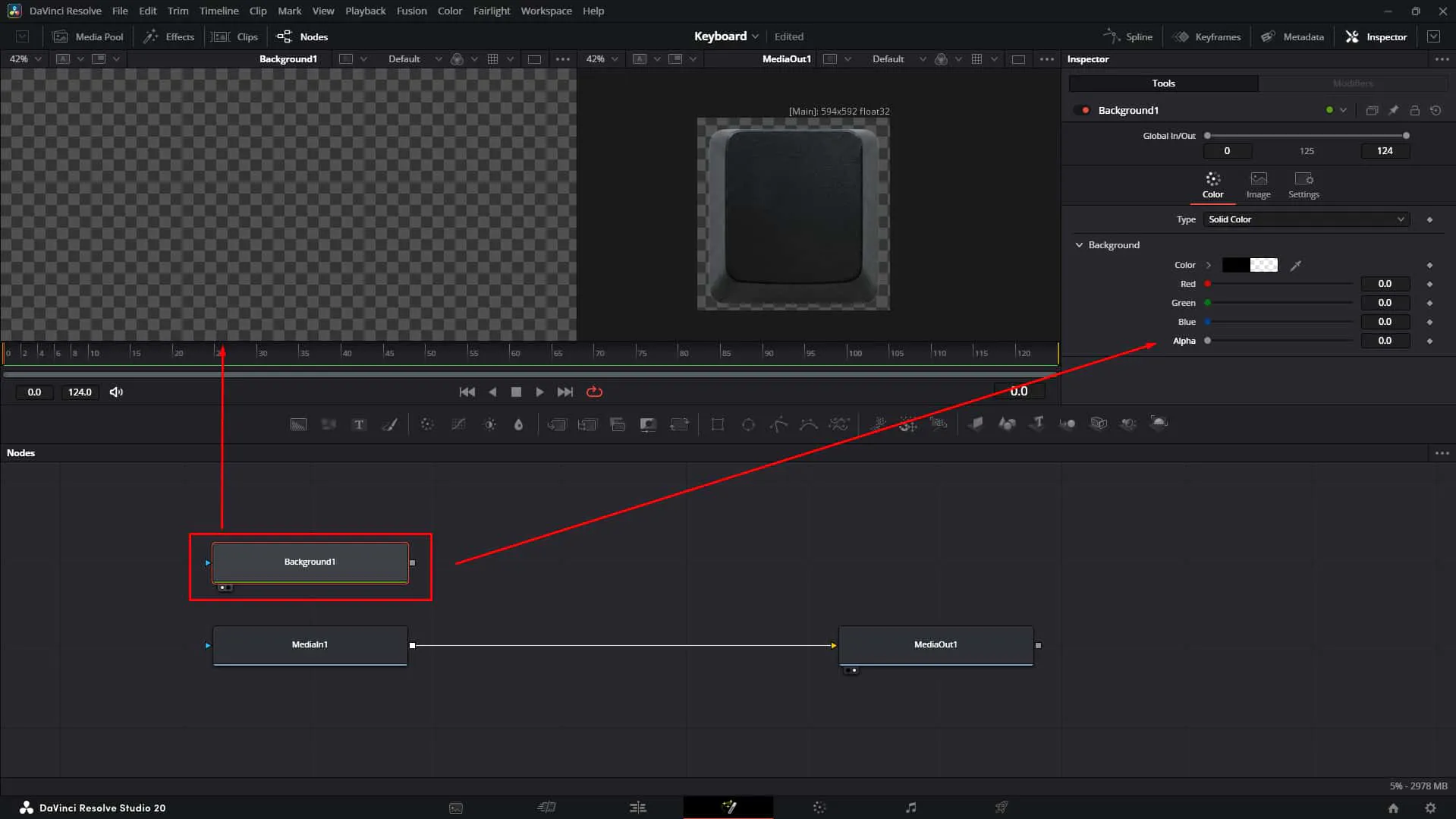 Add a Background Node and Set Alpha to Zero
