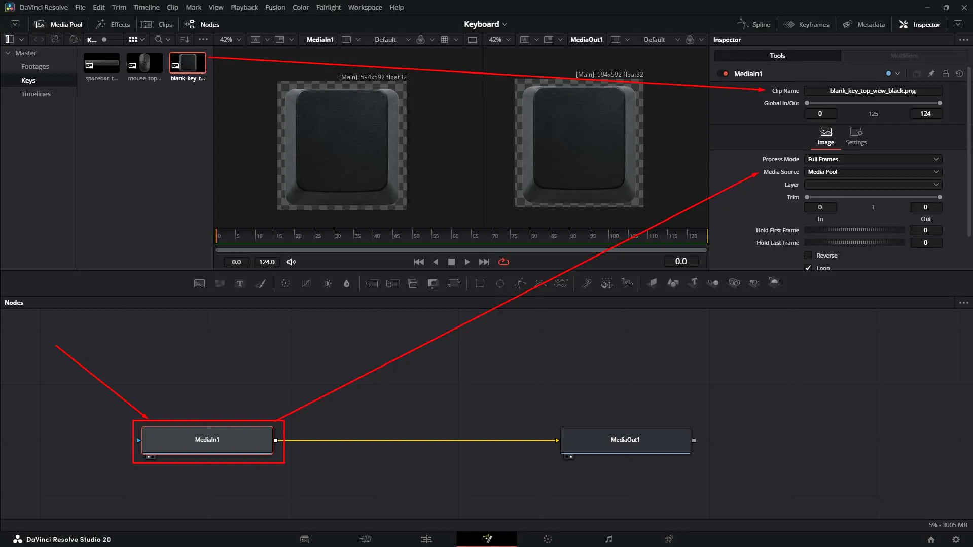 Add MediaIn Node and Connect to Media Out