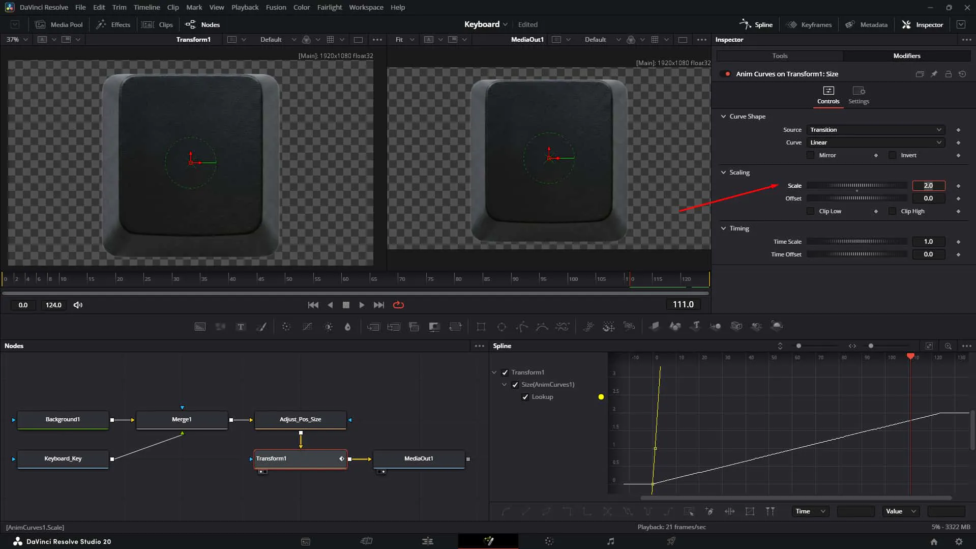 Reduce the scale parameter