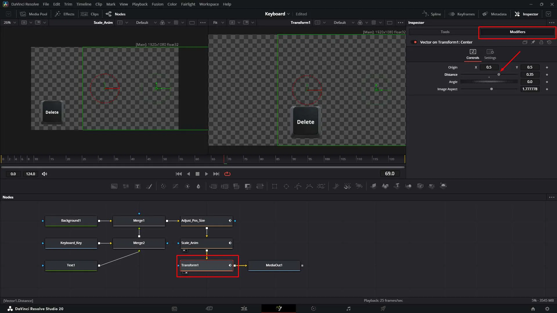 Check the vector modifers Distance value