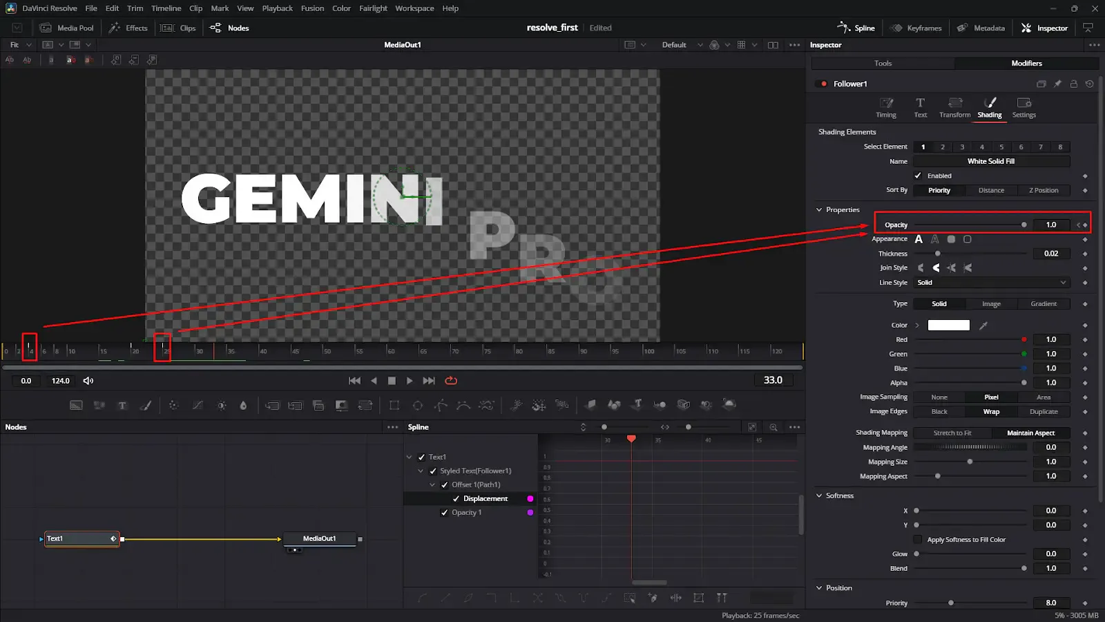Opacity animation