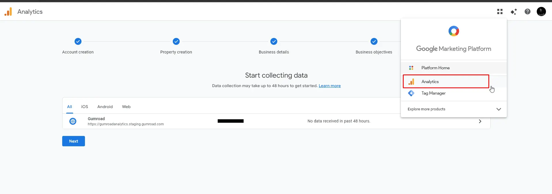 Access google analytics