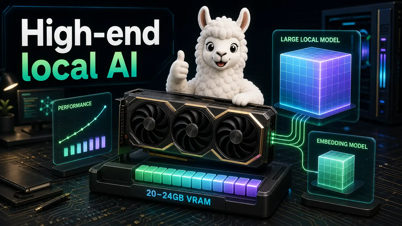High-end Ollama GPU workstation for larger local models and serious AI workloads