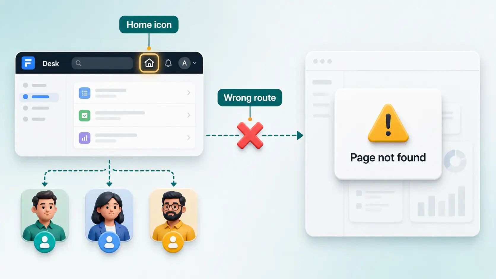 Frappe home icon sending a user to the wrong workspace