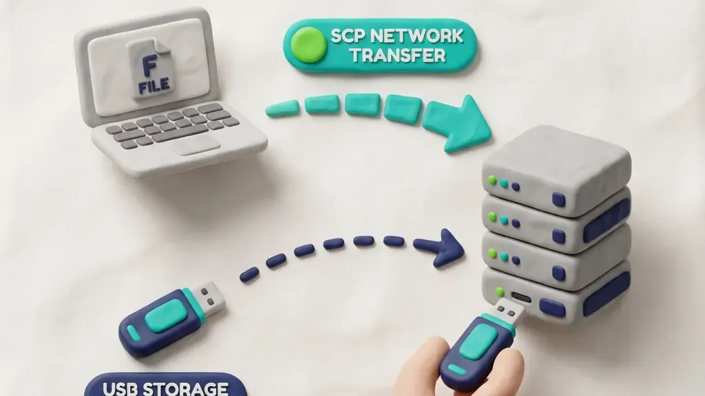 Transferring deployment bundle to air-gapped server via SCP or USB storage