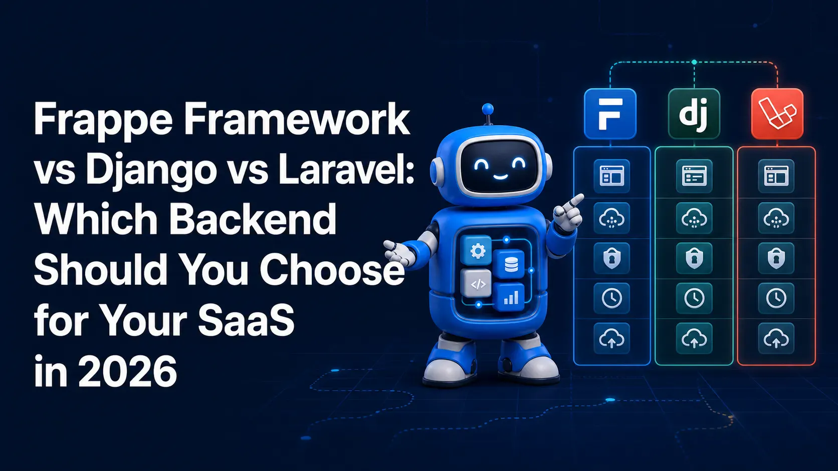 Frappe Framework, Django, and Laravel compared for SaaS development
