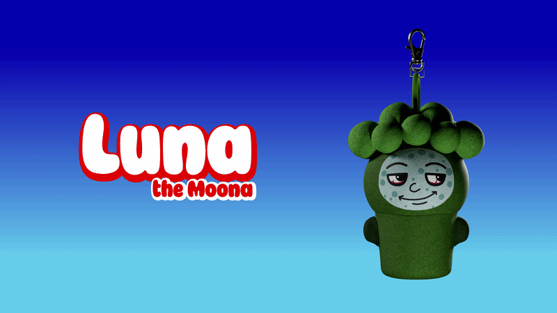 Luna the Moona Plush Broccoli Keychain