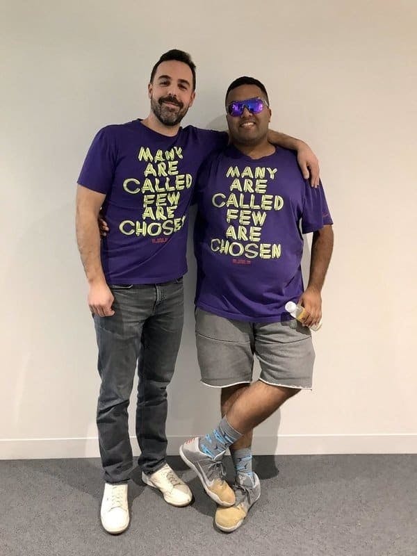 Sumeet (right) in his fundraising uniform. source: Twitter