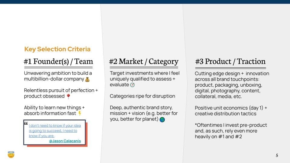 Key Selection Criteria Deck