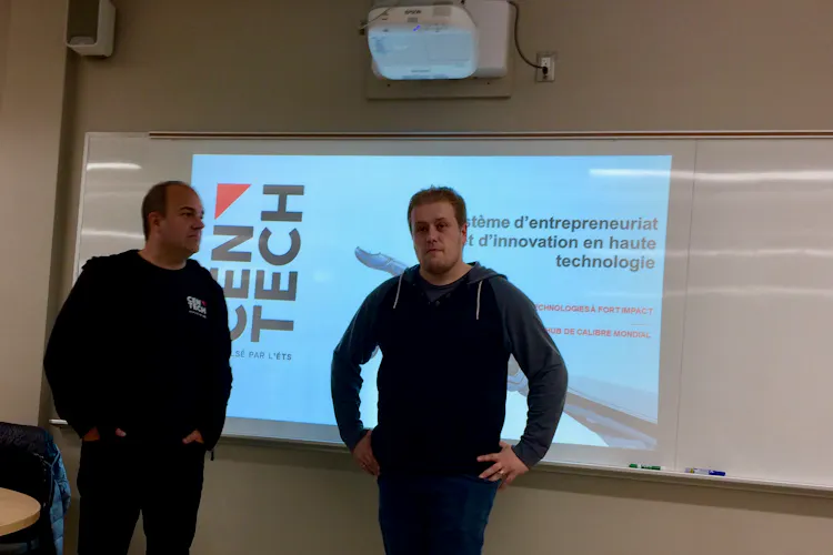 Luc Giguère, conférencier de Centech et Jean-Philippe Hébert coordonnateur du HUB