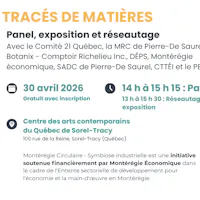 Invitation à l'exposition Tracés de matières : récits en transformation