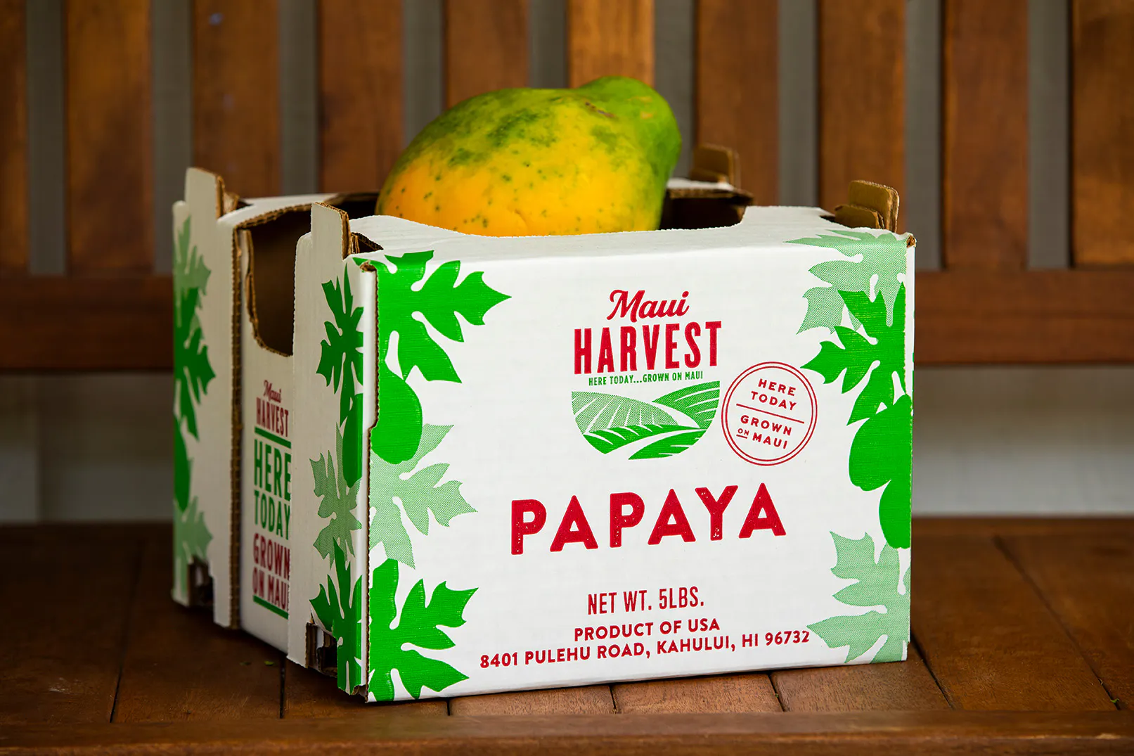 Papaya Produce box with a Papaya inside