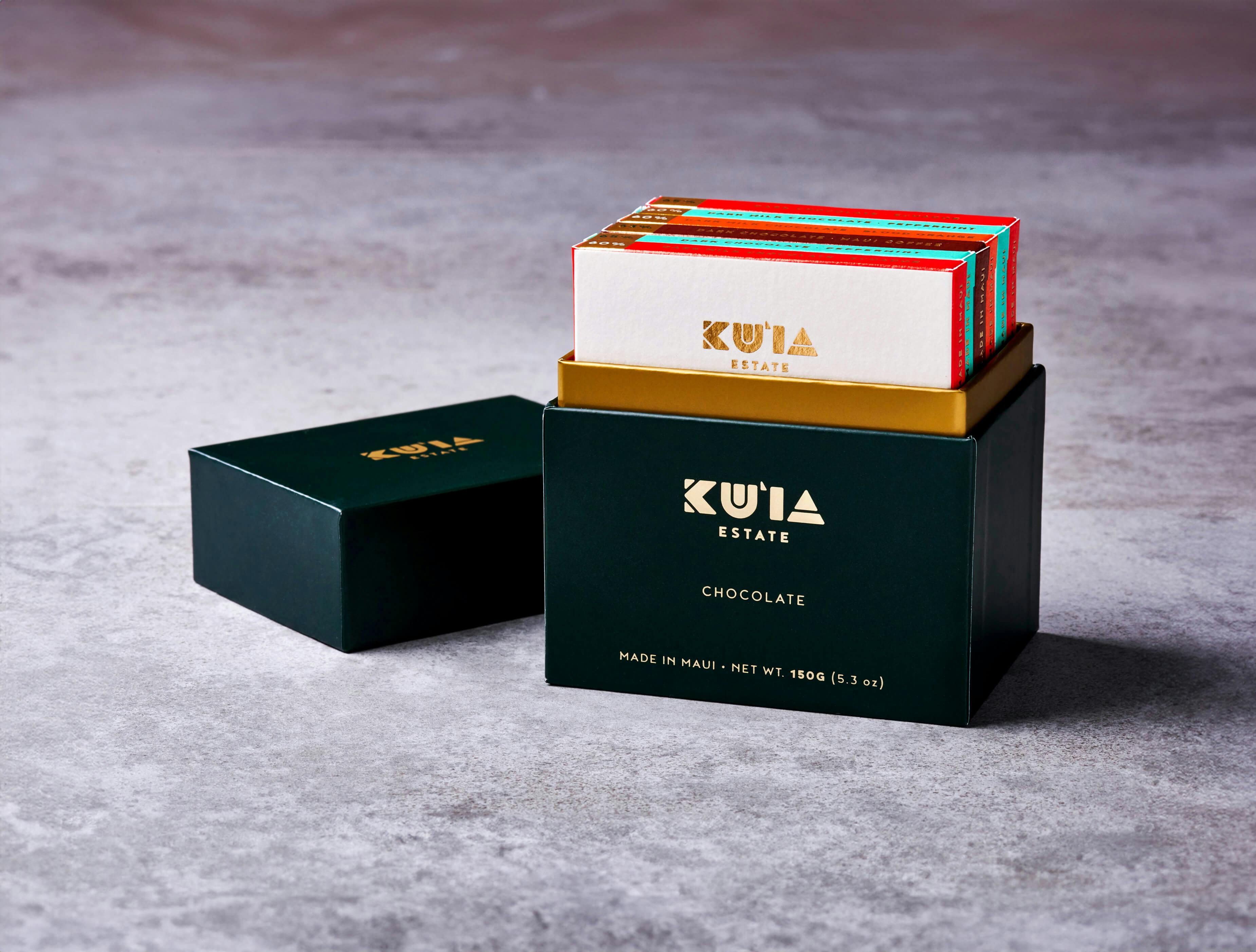 Kuia Estate Chocolate 6-pack box with open lid