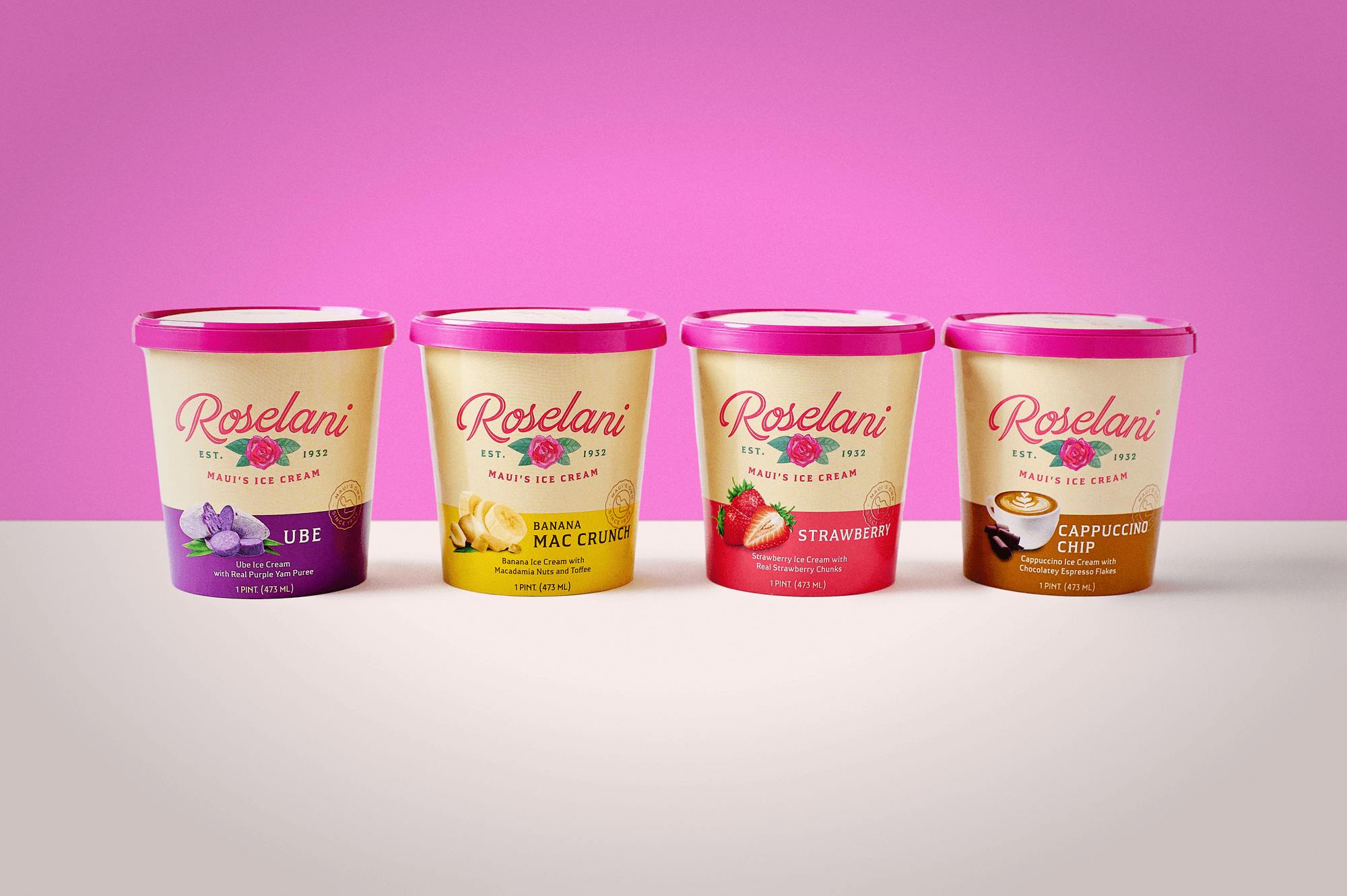 Roselani ice cream pints (4 flavors) 