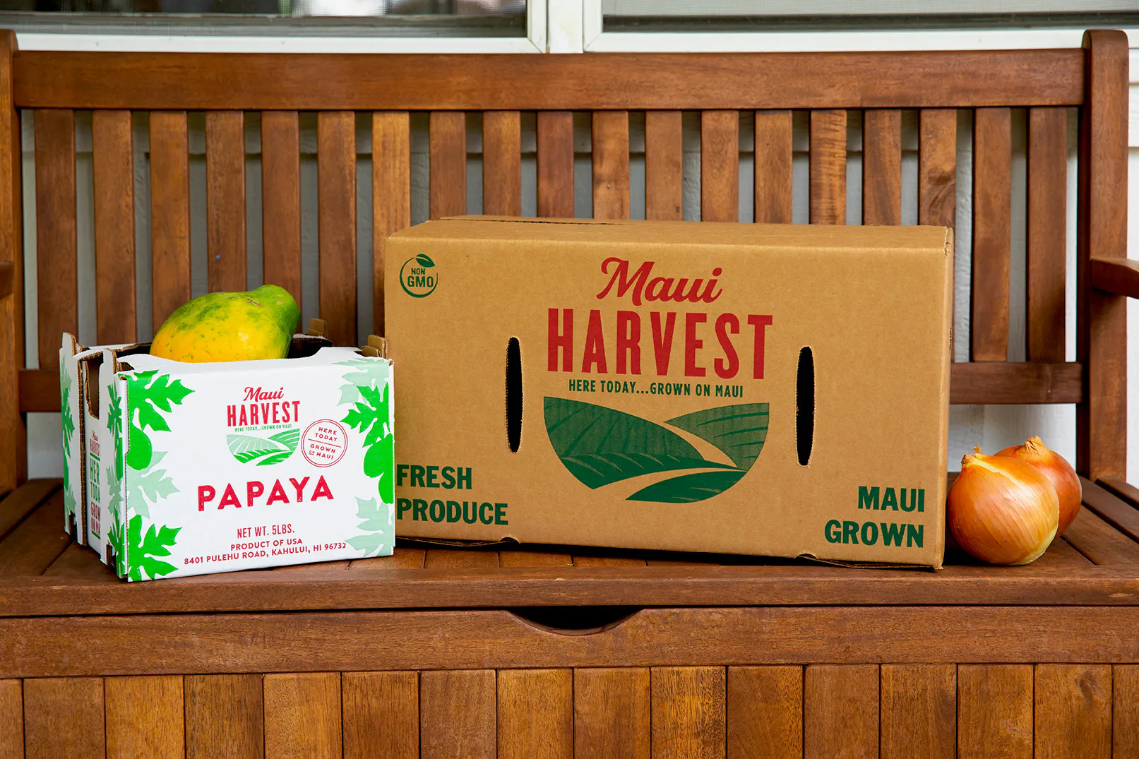 Maui Harvest Boxes side by side