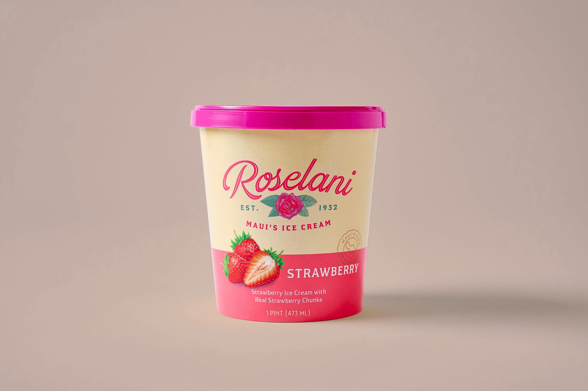Roselani ice cream pint strawberry