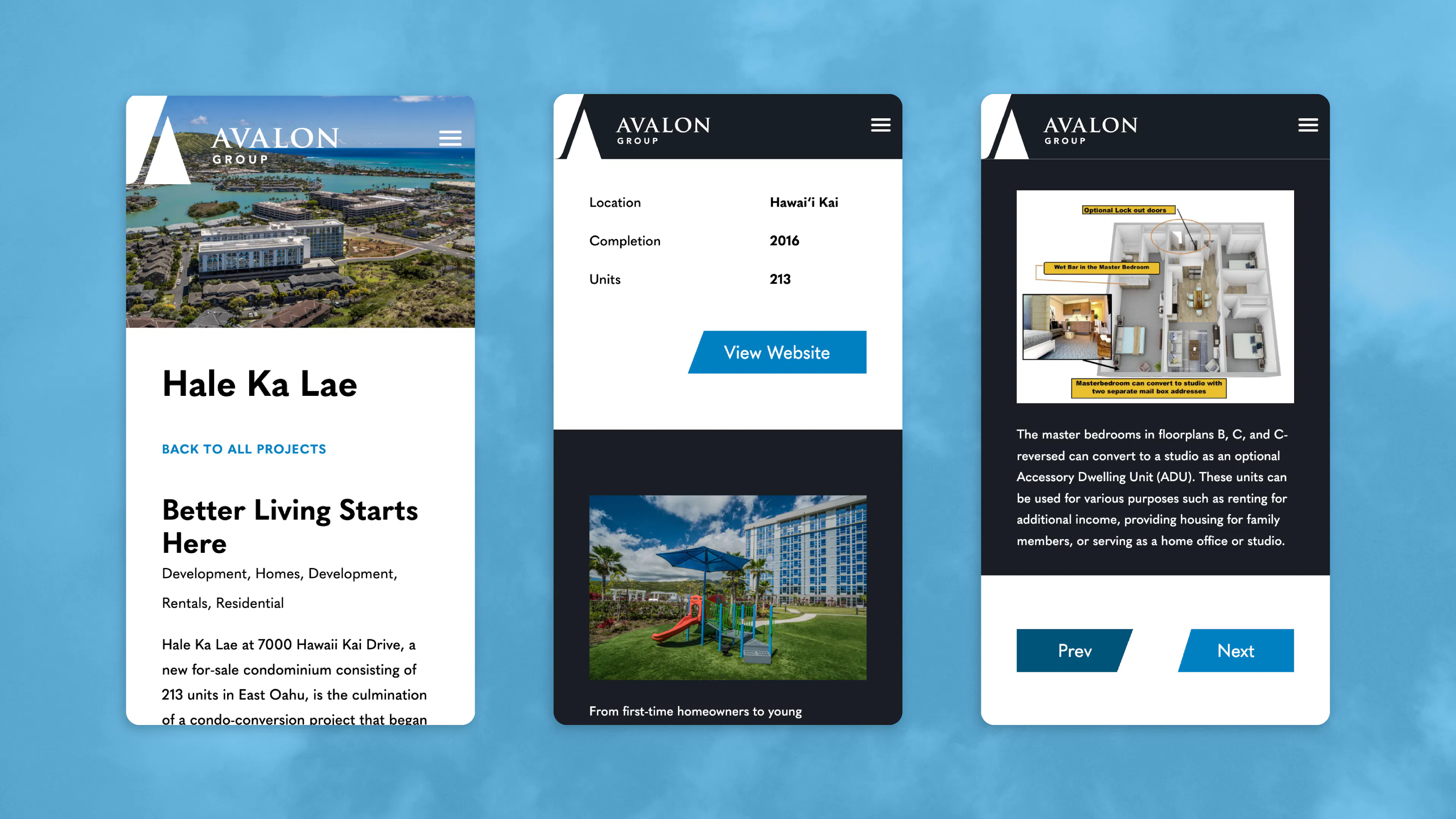 Avalon Group Project page example