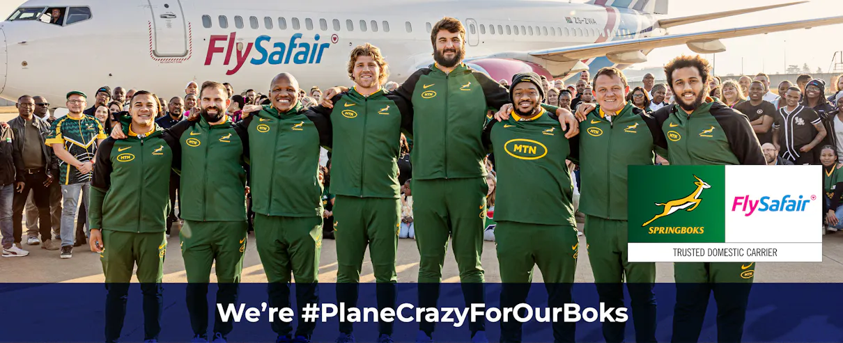 Springbok Carriers FlySafair - Trusted Domestic Carrier of The Springboks