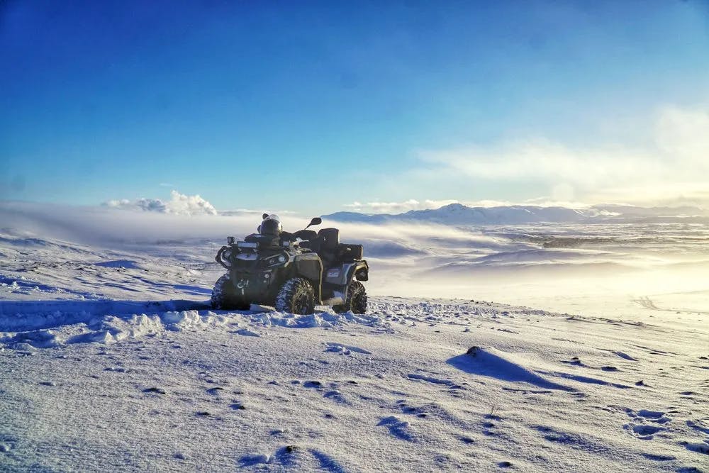 Stunning snow landscape for ATV tour in Reykjavik