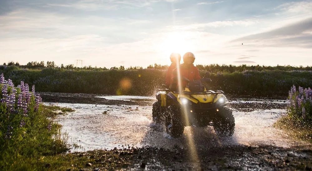 Icelandic Midnight Sun ATV Tour: Two Tourists Crossing River