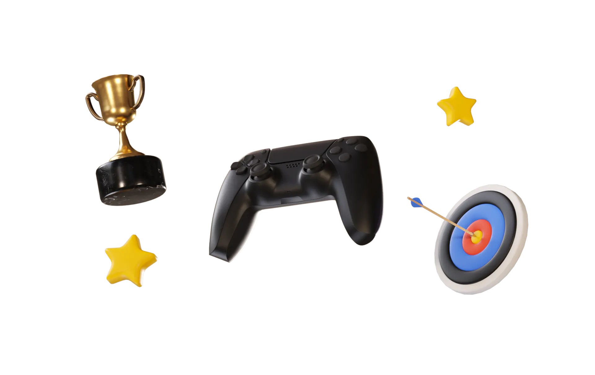 Controller Trophy Target Arrow Stars Gaming Achievement Skill Precision Goals Leadership