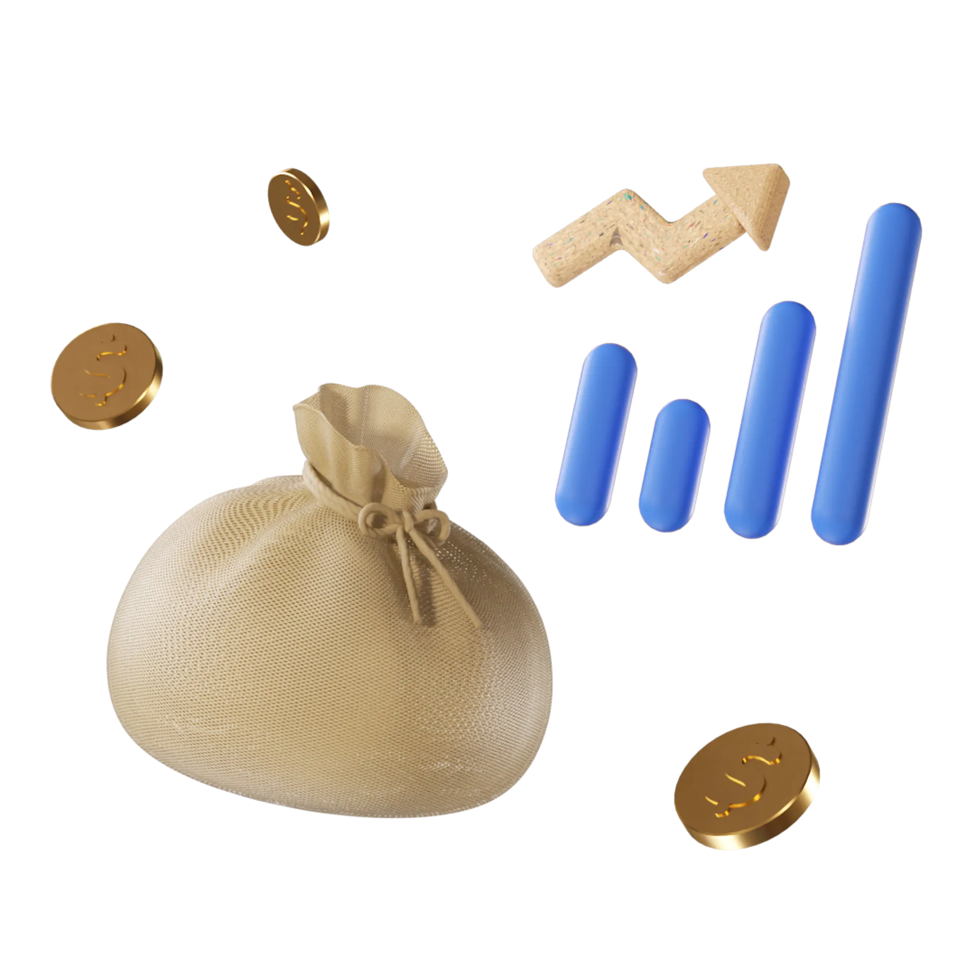 Moneybag Coins Growth Chart Profit Finance Earnings Investment Success Economics