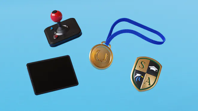 Joystick Controller Card Medal Badge Training Skills Achievement Certification Gaming