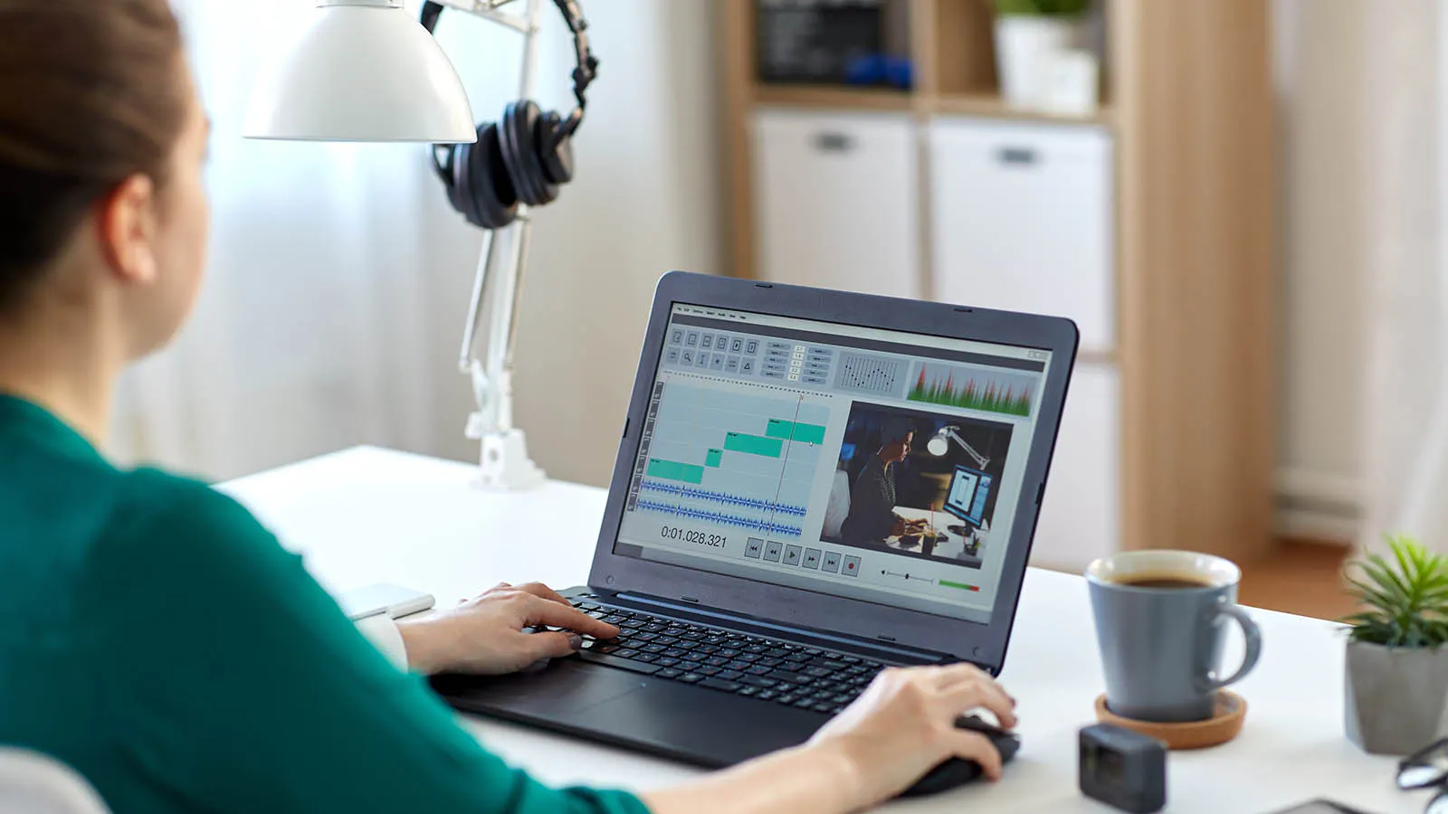 Close-up of an online course being edited on a laptop