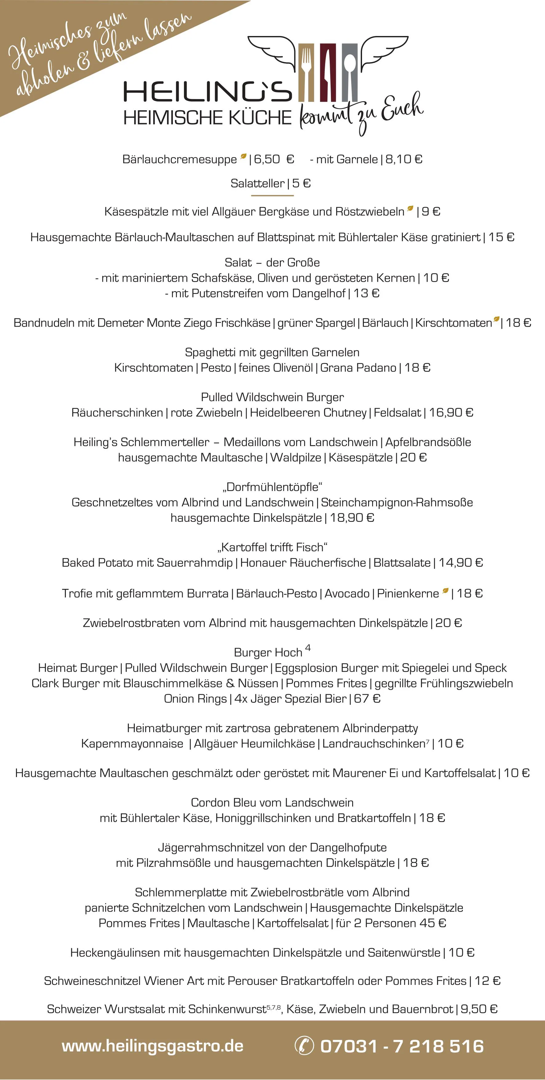 Speisekarte