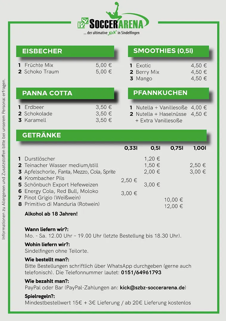 Speisekarte