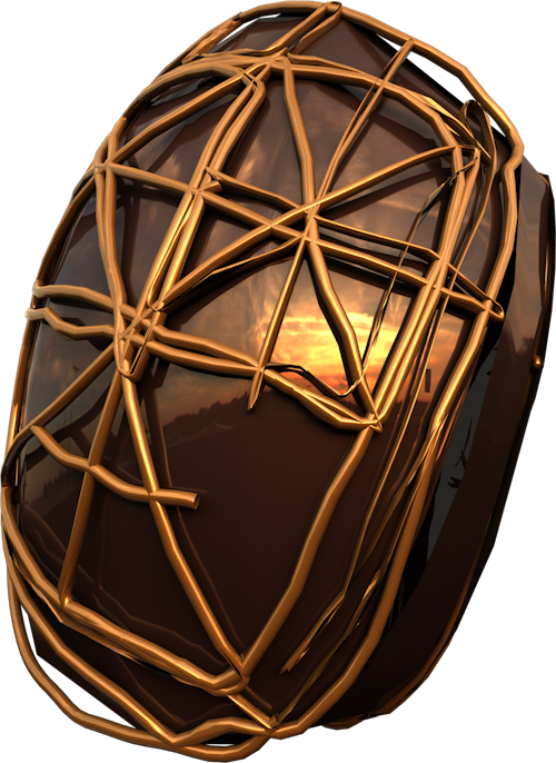 Black and cream checkered background with 3D rendered image by Jacolby Satterwhite in the foreground