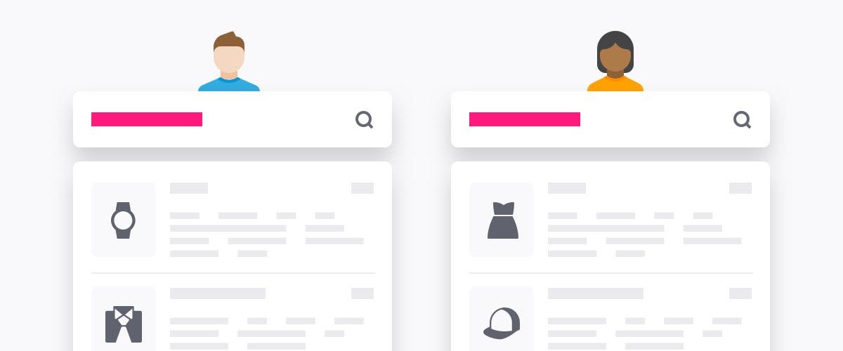 Illustration of personalized search experiences