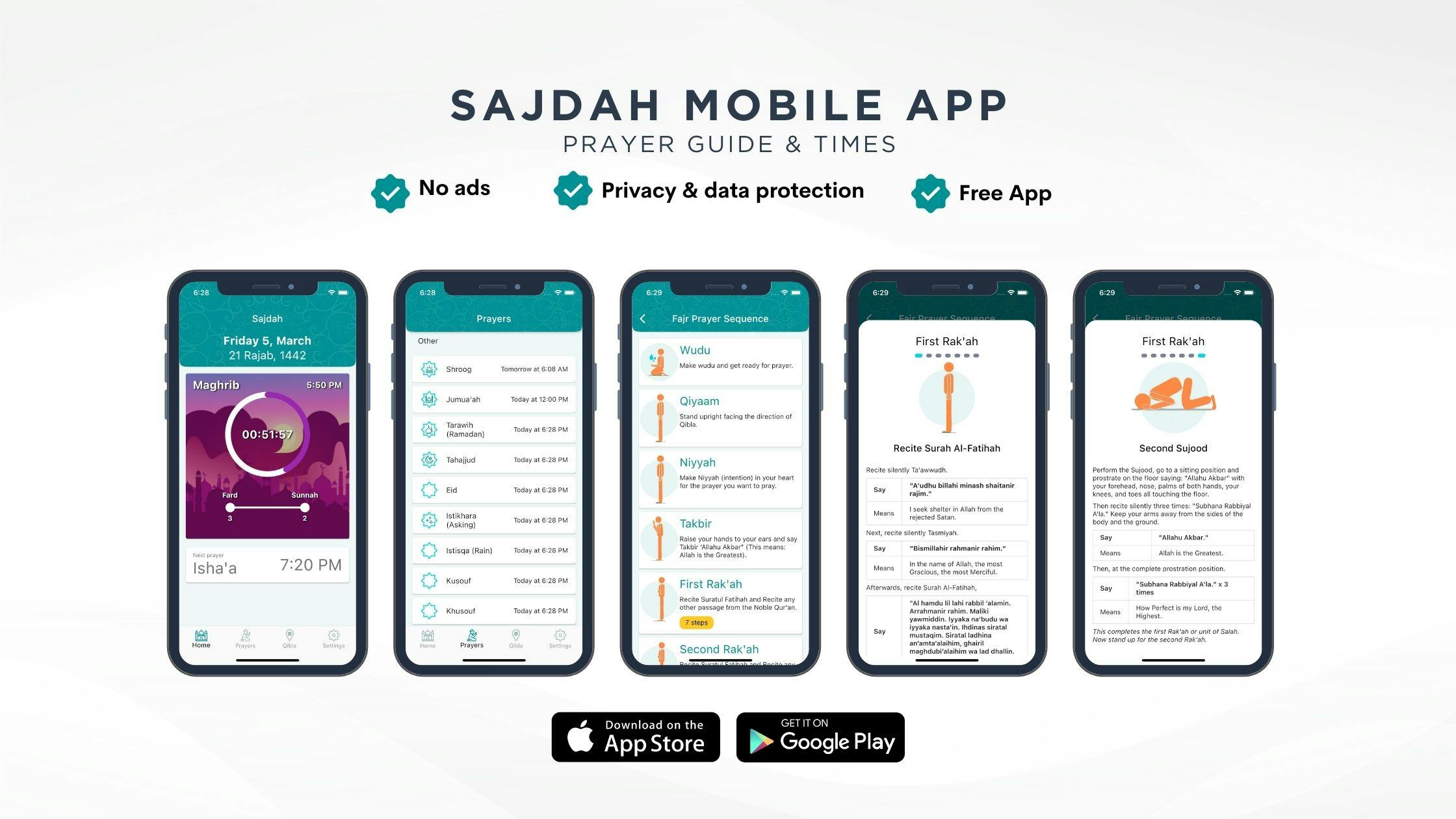 Sajdah Mobile App- Prayer Guide and Times