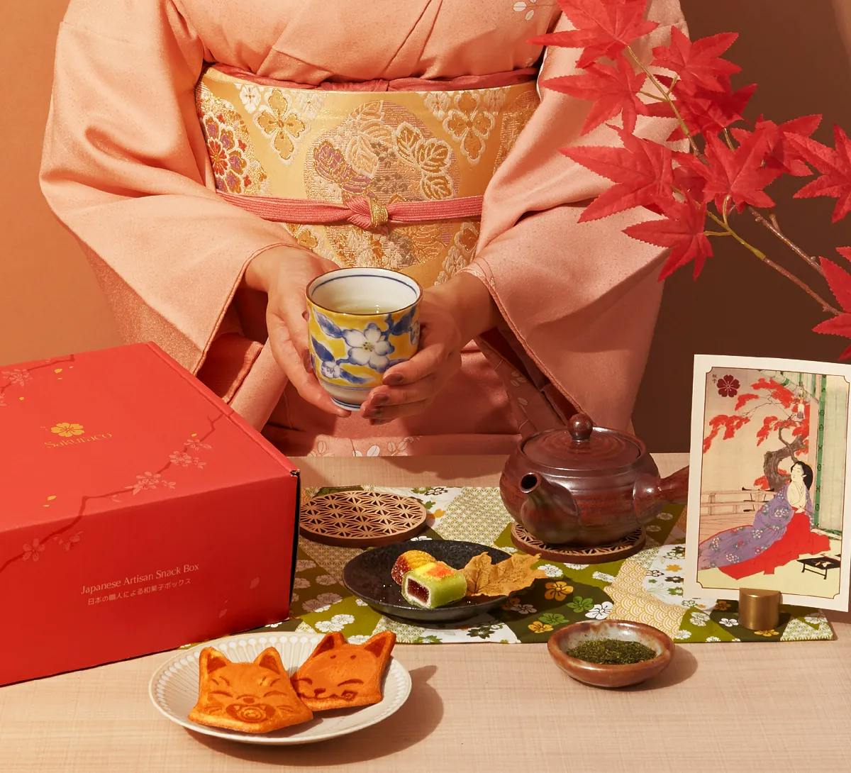 A woman holds a Japanese teacup 