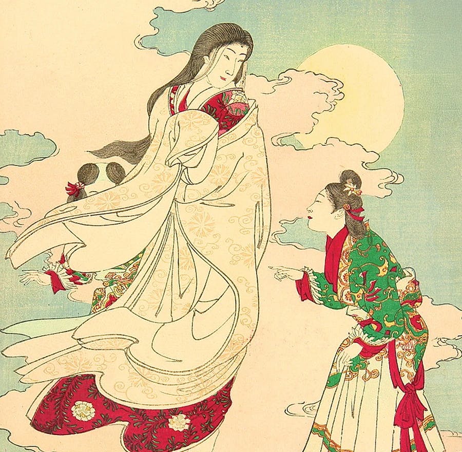 An ukiyo-e artwork depicting Princess Kaguya.