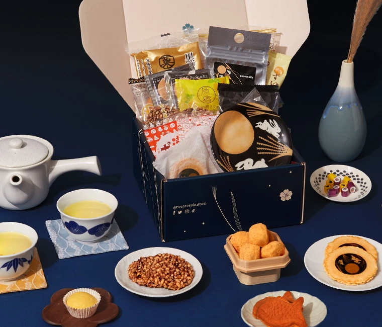 Authentic traditional snacks and teas from prefectures and seasons around Japan