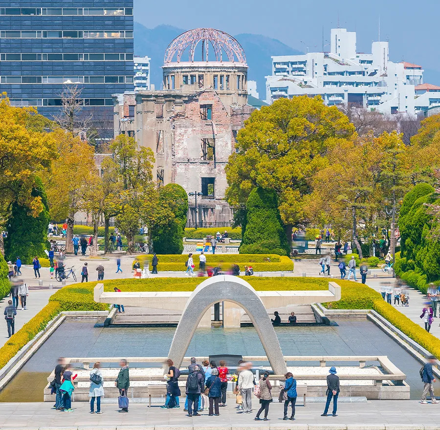 View of Peace Memorial Park in Hiroshima