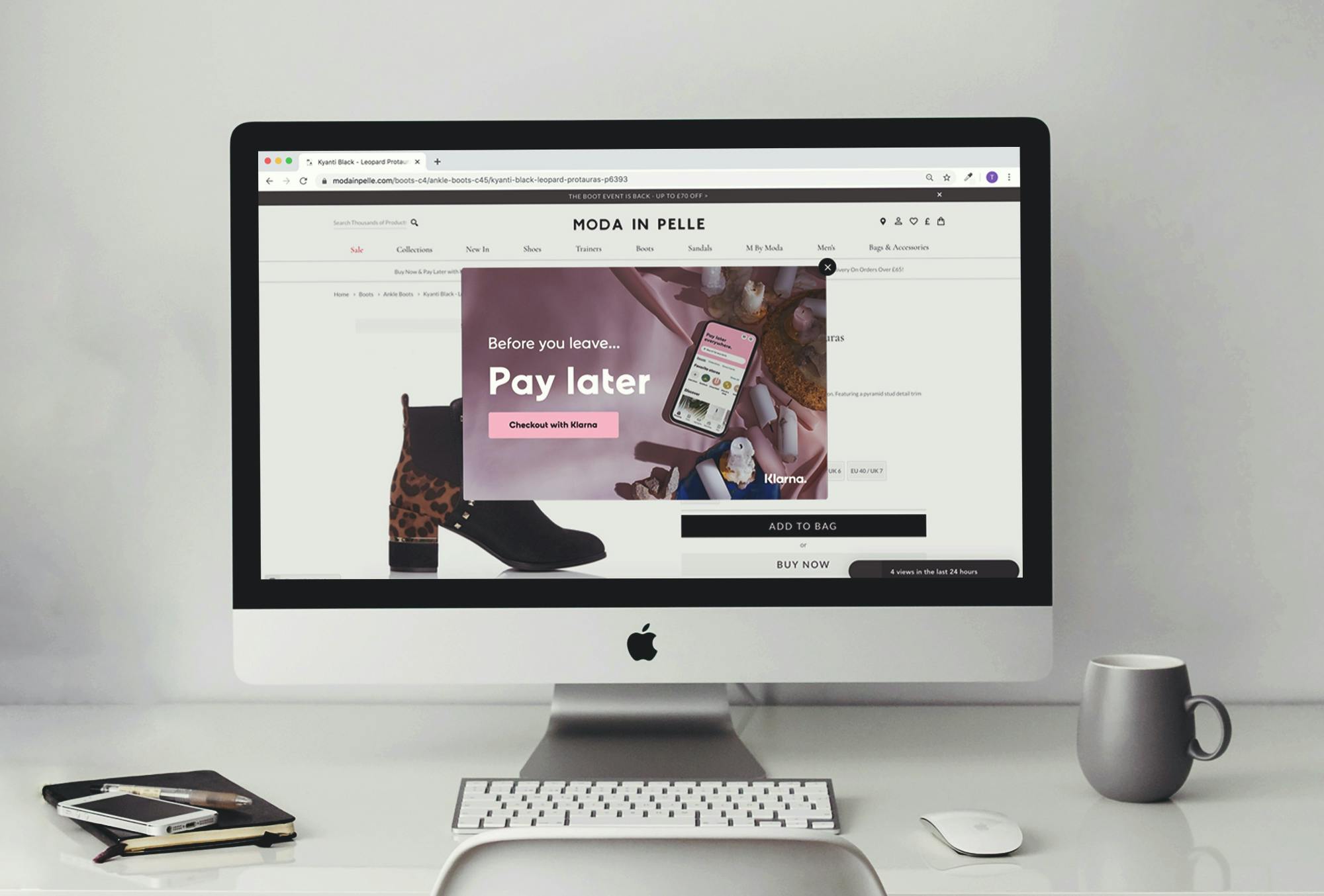 Promote Klarna payment options to prevent shoppers abandoning their baskets