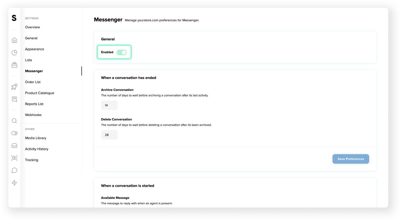 Managing Messenger