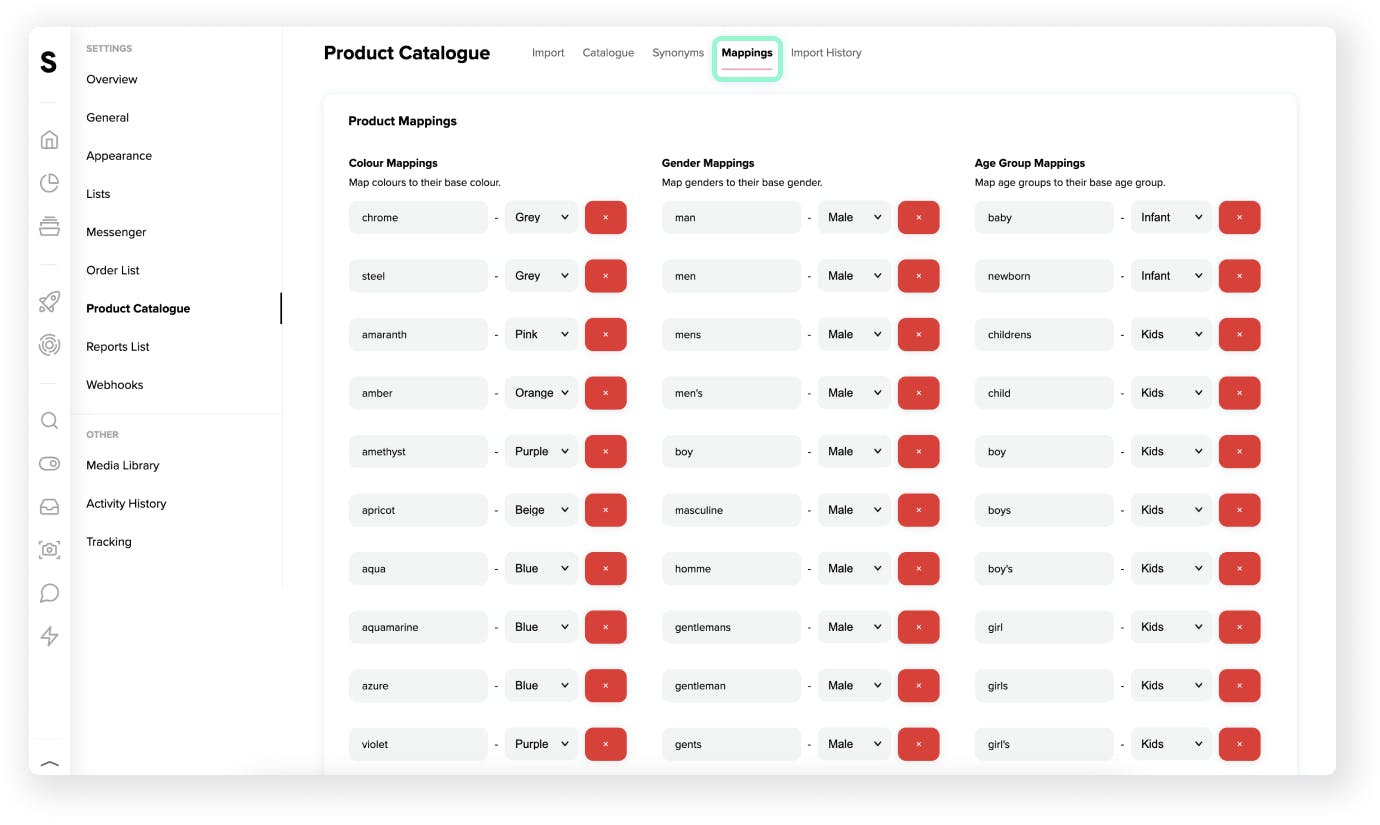 Adding and updating mappings